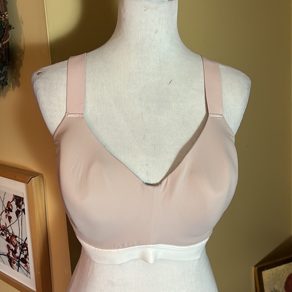 NATORI Sports Bra Size 38DDD Blush & Ivory Back close Adjustable $79 NEW - Picture 1 of 14